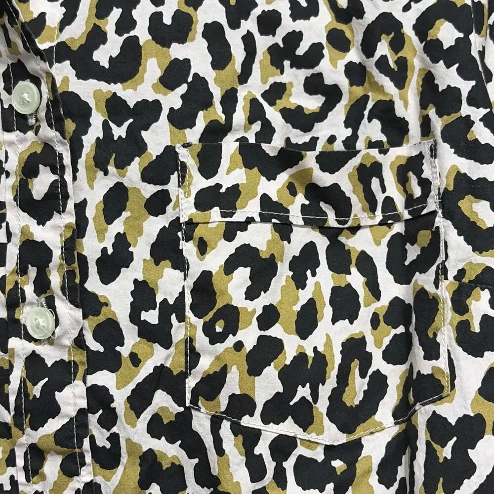 J. Crew - Leopard/Pink Button-up Cotton Poplin Shirt in Signature Fit - Sz Small